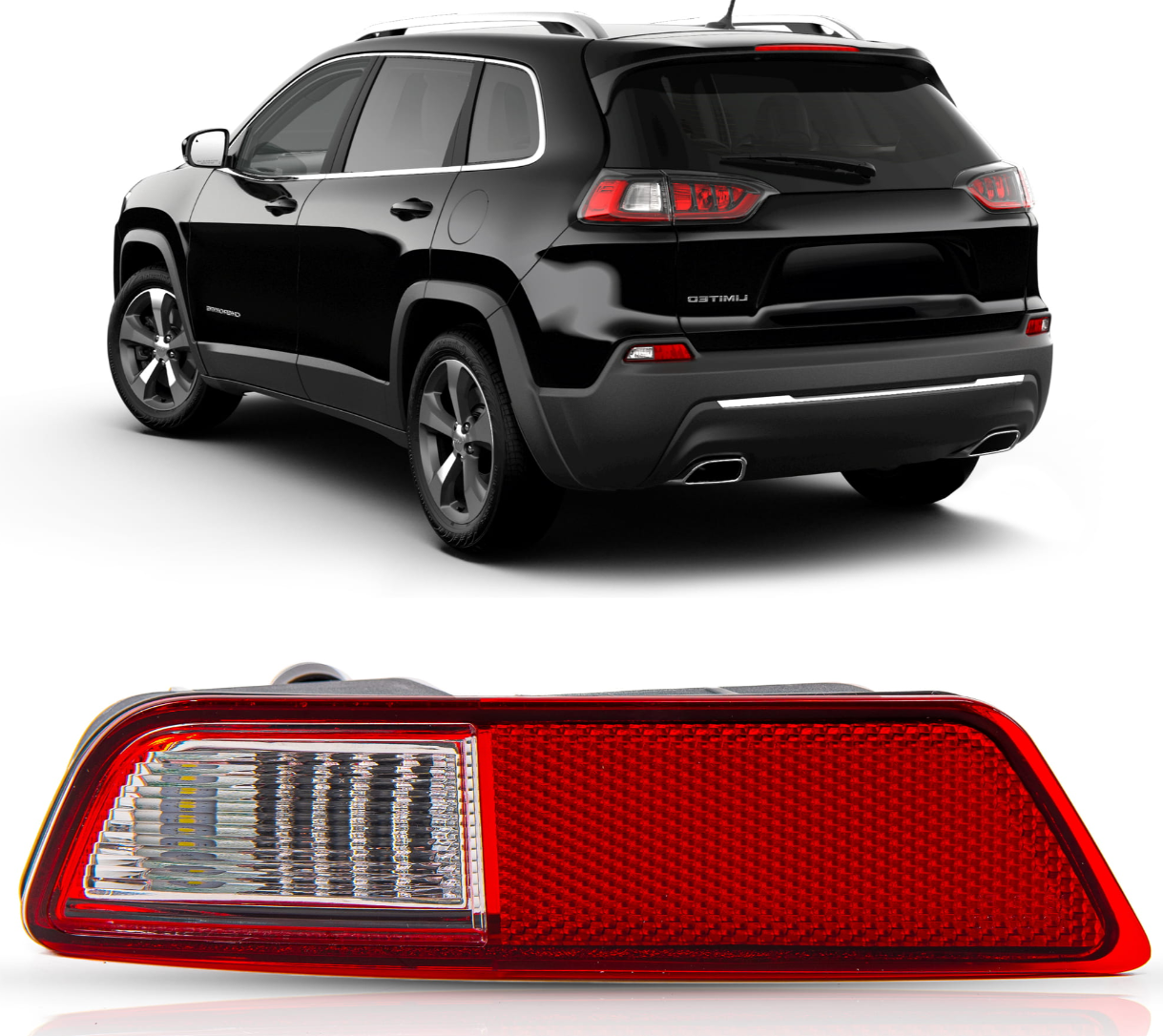 მაშუქი CHEROKEE 2019-2022 ბამპერის რეფლექტორი უკანა მარჯვენა